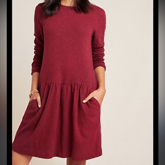 Anthropologie Dresses & Skirts - NWOT ANTHROPOLOGIE T.LA WINE LONG SLEEVE DROP-WAIST MELLISSA DRESS Sz S Z16